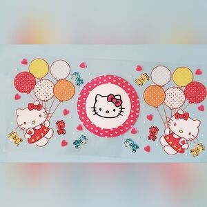 🌸3/$10 Hello Kitty Balloon Heart Party colorful UV DTF cup wrap sticker diy